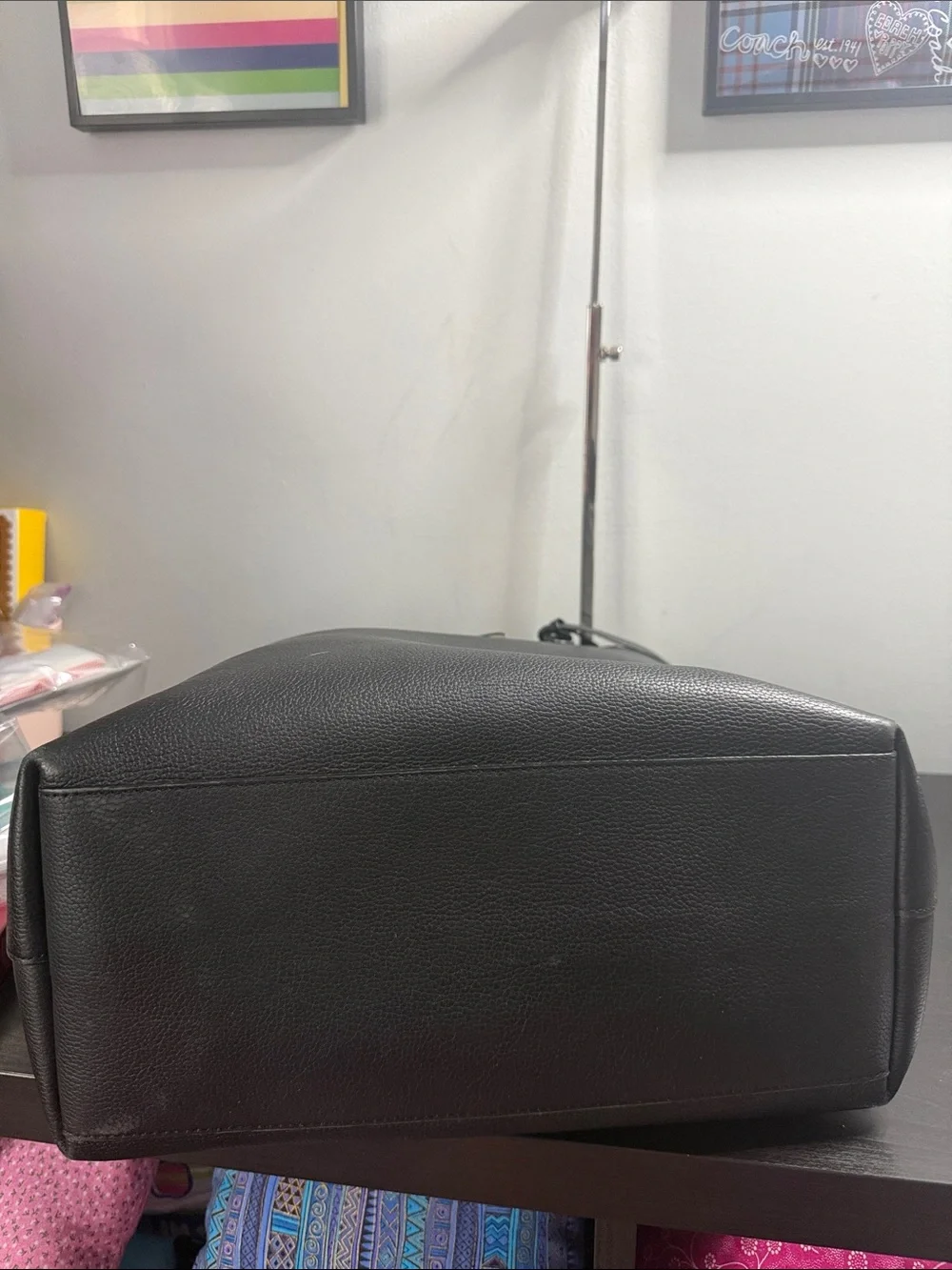 kate spade On Purpose Black Leather Tote with Tassel Accents